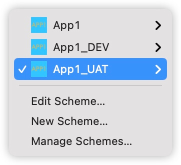 将Sheme选择为App_UAT